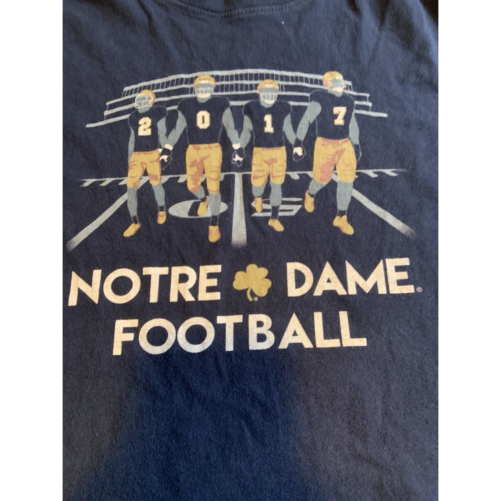 Notre Dame 2017 Football The Shirt 28 Years Student T-shirt Size Large Blue Gold